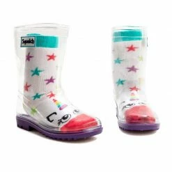 Squelch Wellies Jackets Transparent Welly Boots And Sock Package - Unicorn
