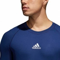 Outdoor Clothing Adidas Mens Alphaskin Sport Long Sleeve Thermoactive T-Shirt - Navy Blue