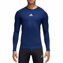 Outdoor Clothing Adidas Mens Alphaskin Sport Long Sleeve Thermoactive T-Shirt - Navy Blue