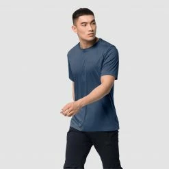 Outdoor Clothing Jack Wolfskin Mens Tech T-Shirt - Thunder Blue