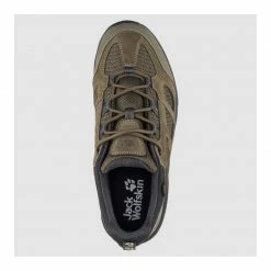 Trainers Jack Wolfskin Mens Vojo 3 Texapore Low Waterproof Hiking Boots With Leather - Khaki / Phantom