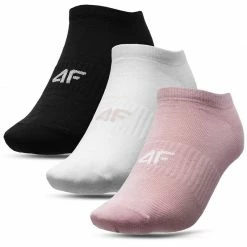 4F Womens Socks - Black/White/Pink Walking Socks