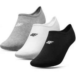 Walking Socks 4F Mens Socks - White/Gray/Black