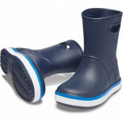 Crocs Junior Wellingtons Crocband Rain Boots - Navy Blue