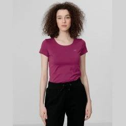 4F Womens Short Sleeves T-shirt - Dark Pink