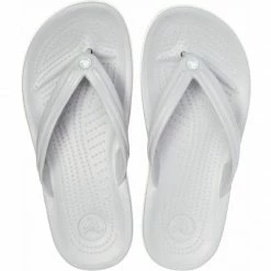 Slides Crocs Unisex Crocband Flip-Flops - Light Gray/White
