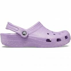 Crocs Womens Classic Glitter Clog - Purple Slides