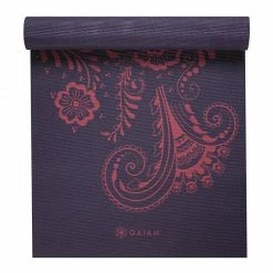 Yoga Mats Gaiam Premium Auabergine Swirl 6MM Yoga Mat - Violet