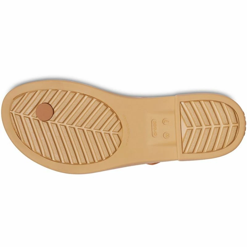 Crocs Womens Tulum Toe Post Sandals - Caramel