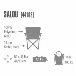 High Peak Salou Folding Chair - Black/Blue Equipment