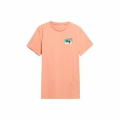 4F Mens Short Sleeves T-shirt - Orange Outdoor Clothing