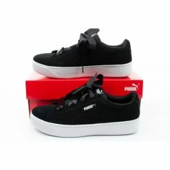 Puma Womens Vikky Platform Ribbon Shoes - Black
