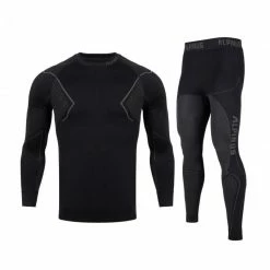 Outdoor Clothing Alpinus Mens Active Base Layer Set Thermoactive Underwear - Black/Gray