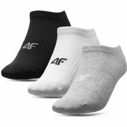 Ski Wear 4F Junior 27M Socks - White/Gray/Black