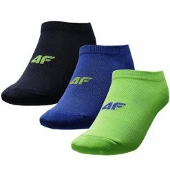 4F Junior Everyday Socks - Navy Blue/Blue/Lime Ski Wear