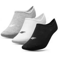 Walking Socks 4F Womens Socks - White/Gray/Black