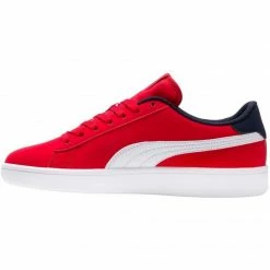 Footwear Puma Junior Smash V2 Buck High Risk Shoes - Red/Navy Blue/White