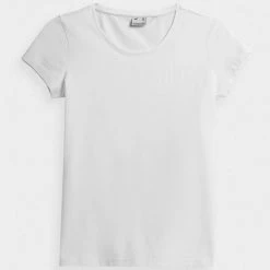 4F Womens Short Sleeves T-Shirt - White Outdoor Clothing