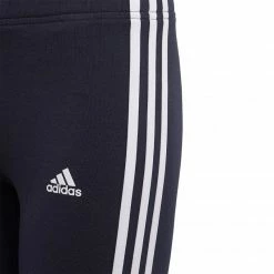 Adidas Junior Essentials 3 Stripes Leggings - Navy Blue