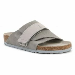 Slides Birkenstock Mens Kyoto Stone Coin Slippers - Gray