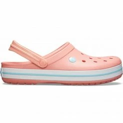 Crocs Womens Crocband Slippers - Light Pink/Turquoise Slides