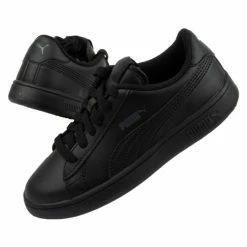 Puma Junior Smash V2 Shoes - Black Footwear