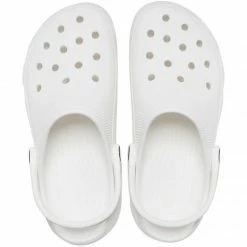 Slides Crocs Womens Classic Platform Clog - White