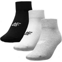 4F Womens Everyday Socks - Black/White/Gray Melange Walking Socks