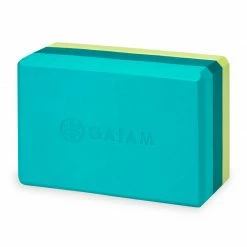 Gaiam Teal Tonal Tri Yoga Cube - Blue/Green Yoga Accessories