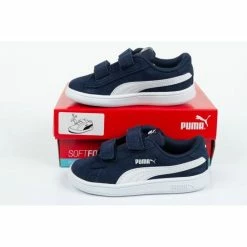 Puma Junior Smash V2 Shoes - Navy Blue