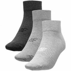 4F Mens Cotton Socks - Gray Melange/Cool Light Gray Melange Walking Socks