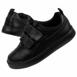 Puma Courtflex Infants Shoes - Black Footwear