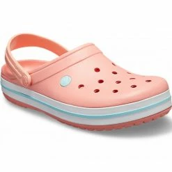 Crocs Womens Crocband Slippers - Light Pink/Turquoise Slides