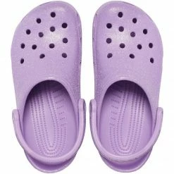 Crocs Womens Classic Glitter Clog - Purple Slides