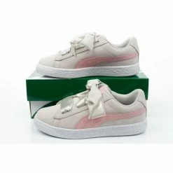 Footwear Puma Junior Suede Heart Circles Shoes - Gray/Pink