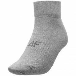4F Mens Cotton Socks - Gray Melange/Cool Light Gray Melange Walking Socks