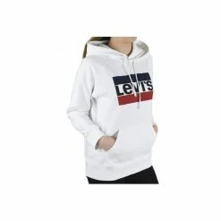 Outdoor Clothing Levi's Womens Sport Graphic Hoodie - White