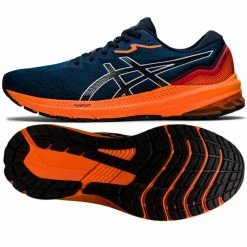 Trainers Asics Mens GT-1000 11 Running Shoes - Dark Blue/Orange