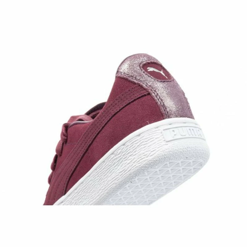 Footwear Puma Womens Suede Crush Frosted Shoes - Burgundy