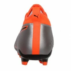 Puma Mens One 3 Lth HG Football Boots - Gray/Orange Trainers