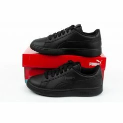 Puma Junior Smash V2 Shoes - Black Footwear