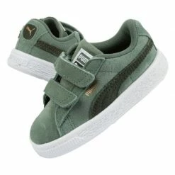 Puma Junior Suede Classics Shoes - Green Footwear