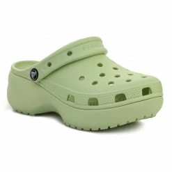Slides Crocs Womens Classic Platform Clog - Green