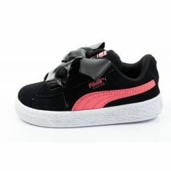 Footwear Puma Junior Suede Heart Jewel Shoes -Black/Pink