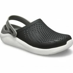 Crocs Mens LiteRide Clog Slides - Black/Gray