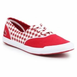 Lacoste Womens Lancelle Lace 3 Shoes - White/Red Footwear