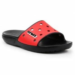 Crocs Mens Classic Colorblock Slide - Red Slides