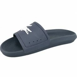 Lacoste Mens Croco Slide 119 Slippers - Navy Blue Slides