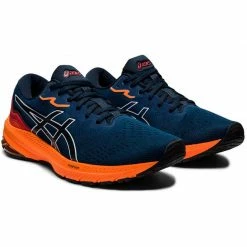 Trainers Asics Mens GT-1000 11 Running Shoes - Dark Blue/Orange