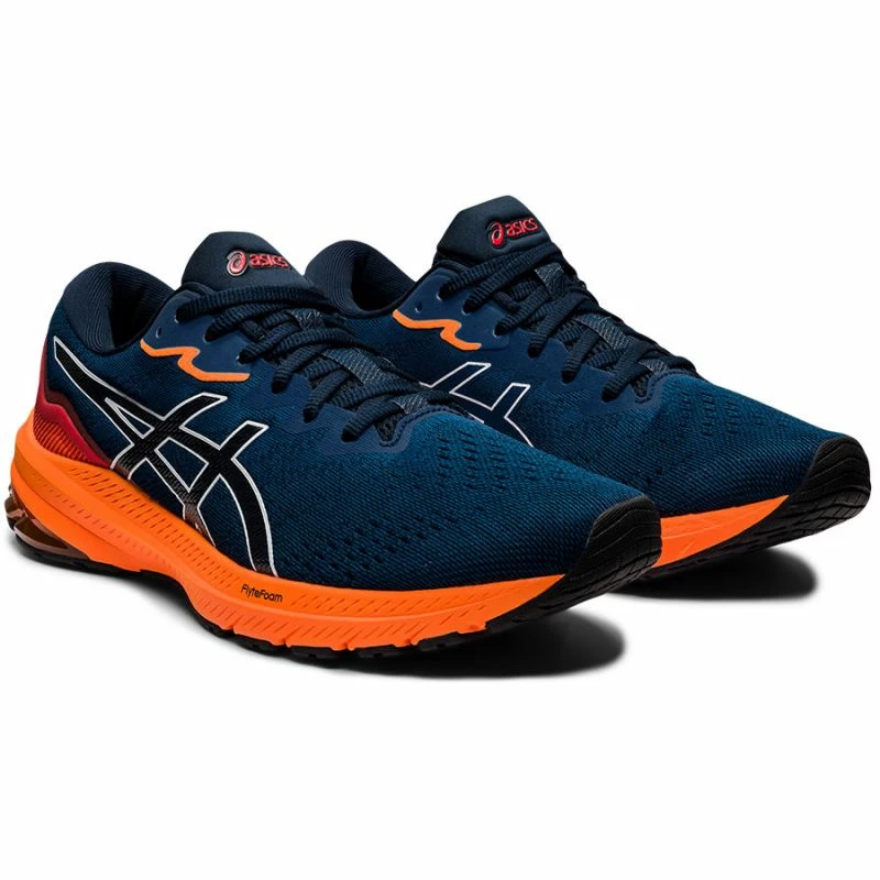 Trainers Asics Mens GT-1000 11 Running Shoes - Dark Blue/Orange